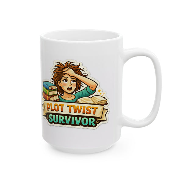 Plot Twist Survivor Mug  Funny Book Lover Gift  Reading Coffee Cup Reader Writer