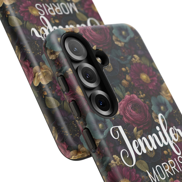 Personalized Flower Phone Case Custom Name Cover iPhone Samsung Google Gift