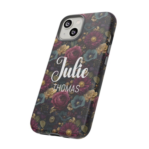 Personalized Flower Phone Case Custom Name Cover iPhone Samsung Google Gift