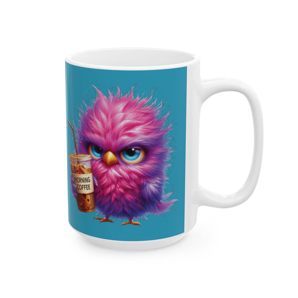 Grumpy Bird Coffee Mug, Funny Bird Ceramic Cup, Cute Gift Coffee Lovers