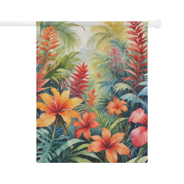 Tropical Hibiscus Jungle Garden Flag & Porch Banner Floral Decor Yard Art