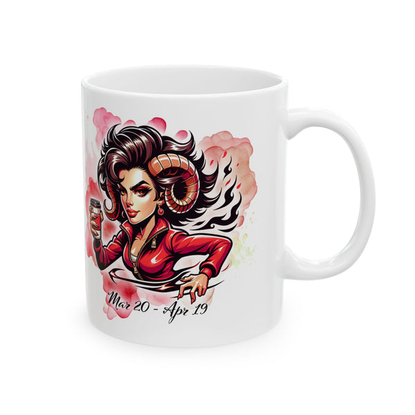 Aries Zodiac Mug Astrology Coffee Cup March April Birthday Horoscope Gift