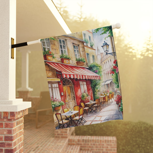 Paris Cafe Street Garden Flag & Porch Banner European Bistro Decor