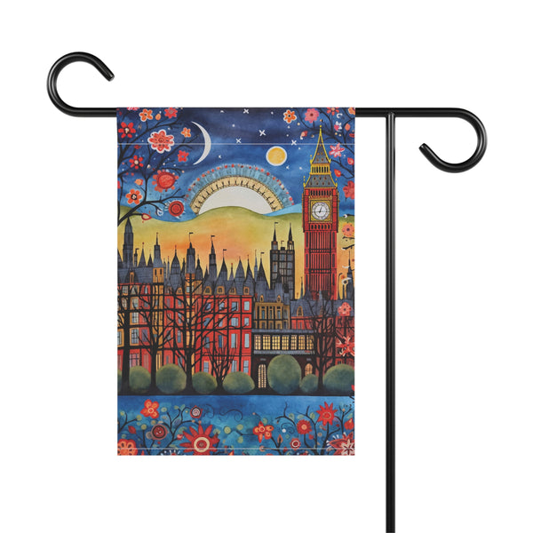 London England Big Ben Skyline Garden Flag & Porch Banner Yard Art