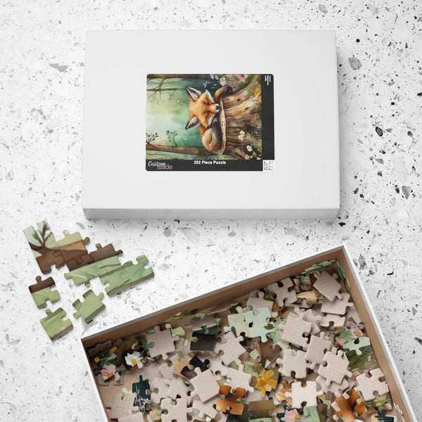 Sleeping Fox Jigsaw Puzzle Woodland Animal Art Nature Puzzle 110–1014 Pieces