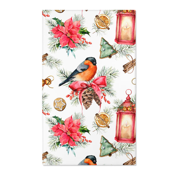 Christmas Home Decor Poinsettia Cookie Area Rugs 3 Sizes Durable 