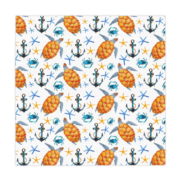 Sea Turtles Anchor Crabs Beach House Tablecloth Home  Décor