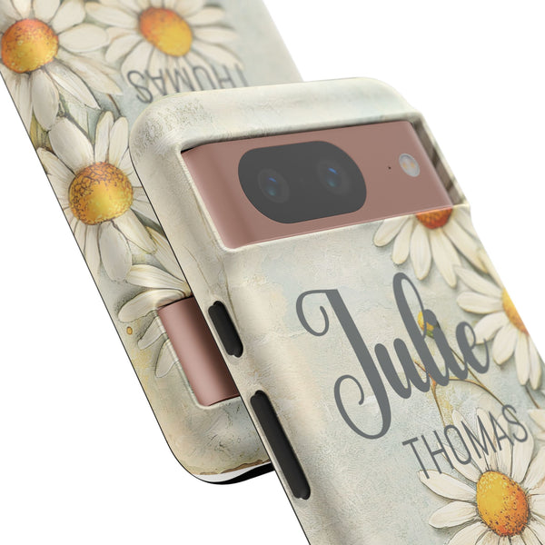 Personalized Floral Phone Case Custom Name Cover iPhone Samsung Pixel Gift