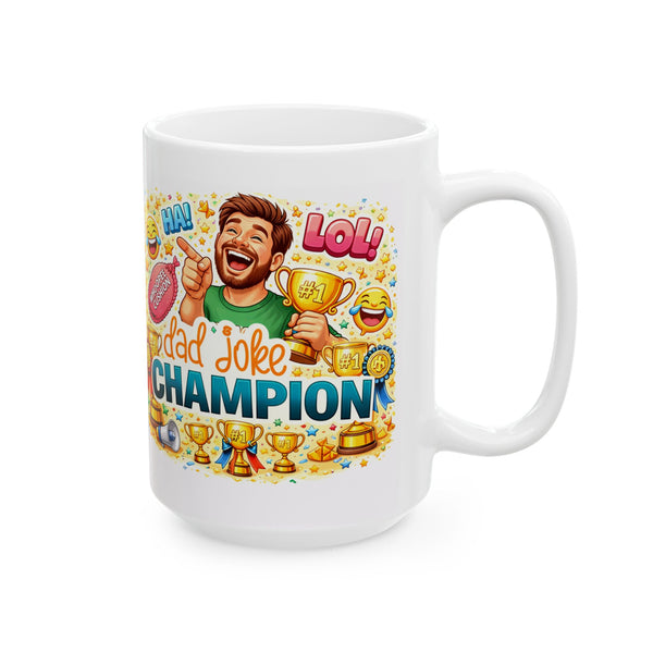 Dad Joke Champion Mug  Funny Father Gift  #1 Dad Coffee Cup  LOL Humor Present