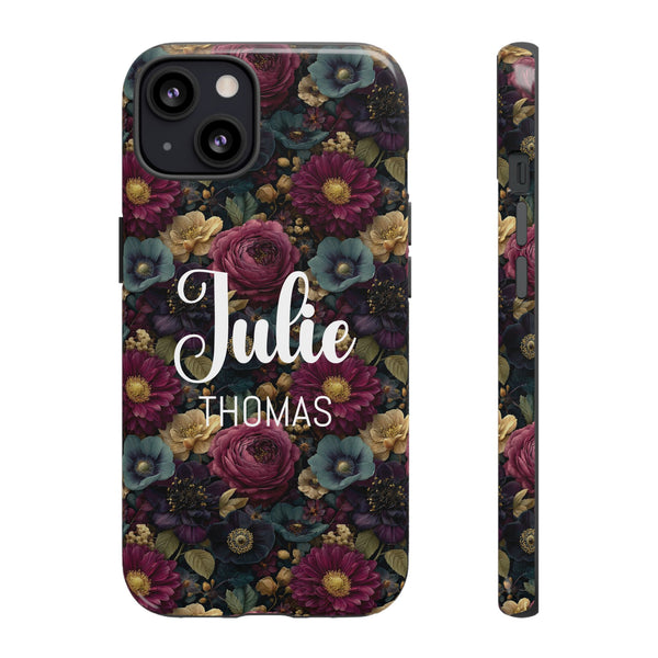 Personalized Flower Phone Case Custom Name Cover iPhone Samsung Google Gift