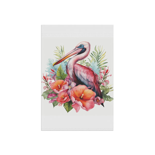 Tropical Pelican Hibiscus Garden Flag & Porch Banner Coastal Decor Yard Art