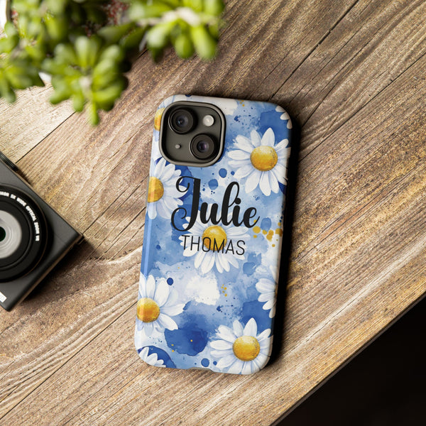 Personalized Floral Phone Case Custom Name Cover iPhone Samsung Pixel Gift