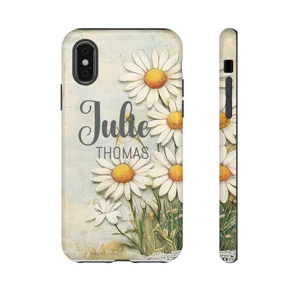 Personalized Floral Phone Case Custom Name Cover iPhone Samsung Pixel Gift