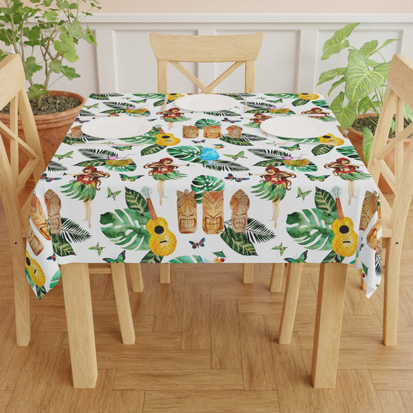 Tiki Bar Hulu Dancer Tropical Pattern Tablecloth Décor Beach Theme
