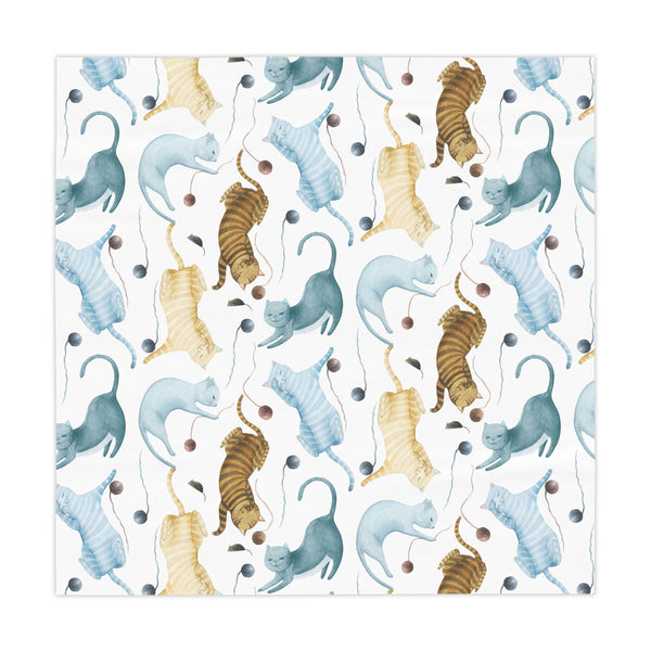 Playing Cats Watercolor Art Tablecloth Décor Casual Dining