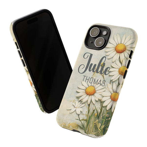 Personalized Floral Phone Case Custom Name Cover iPhone Samsung Pixel Gift