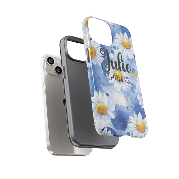 Personalized Floral Phone Case Custom Name Cover iPhone Samsung Pixel Gift