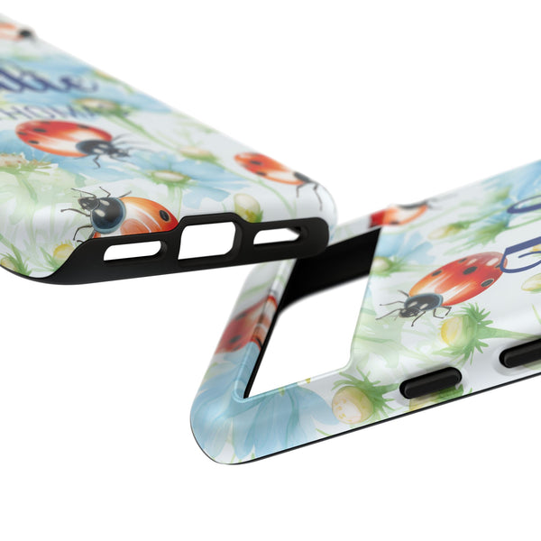 Personalized Ladybug Phone Case Custom Name Cover iPhone Samsung Pixel Gift