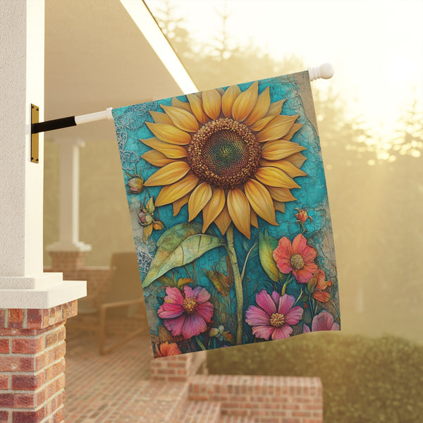 Sunflower Garden Flag Double Sided Outdoor Yard Decor Floral House Banner