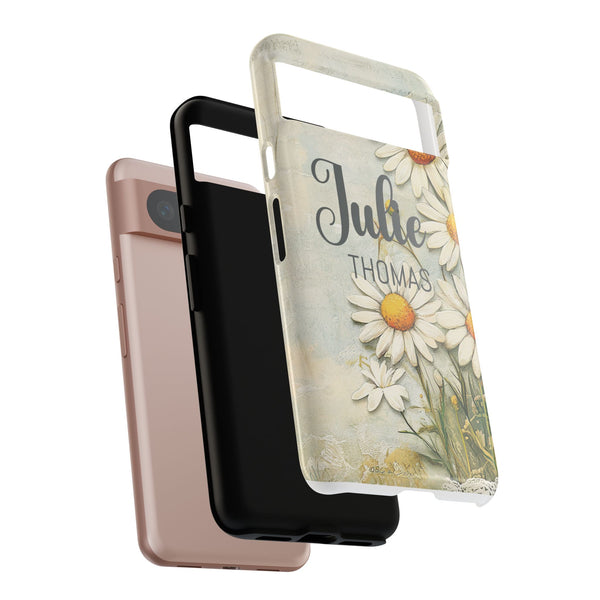 Personalized Floral Phone Case Custom Name Cover iPhone Samsung Pixel Gift