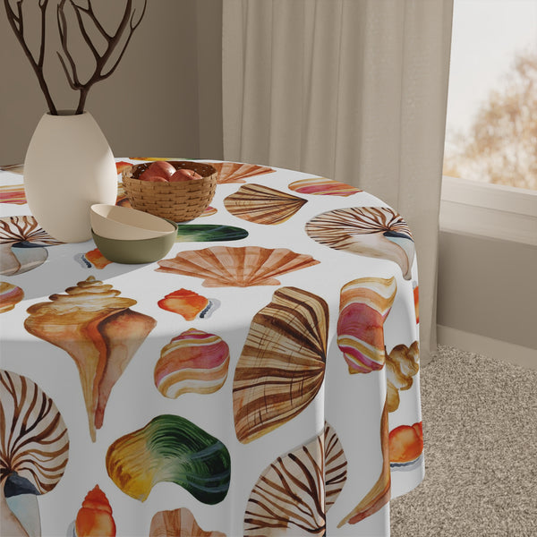 Seashell Pattern Tropical  Beach House Tablecloth Home Décor
