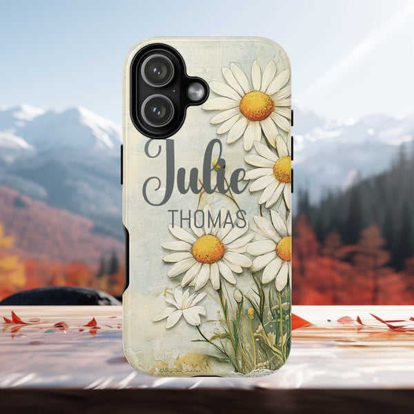 Personalized Floral Phone Case Custom Name Cover iPhone Samsung Pixel Gift