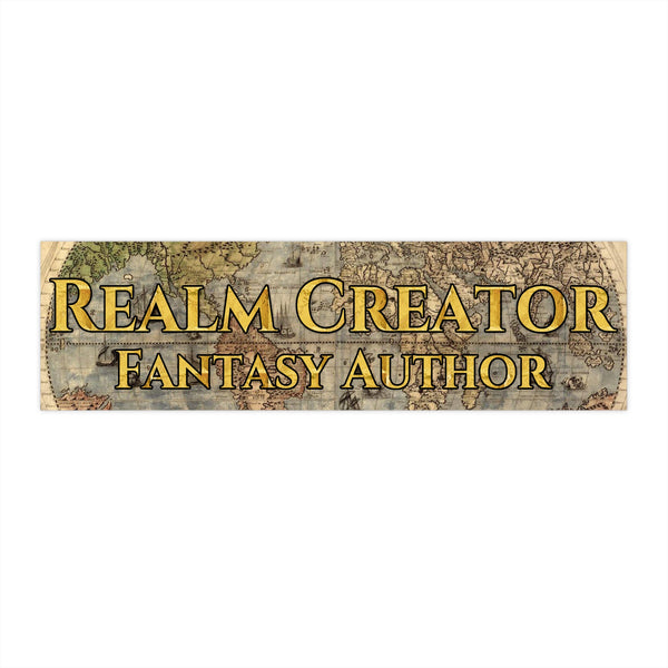Fantasy Author Bumper Sticker Realm Creator Writer Gift Book Lover Decal