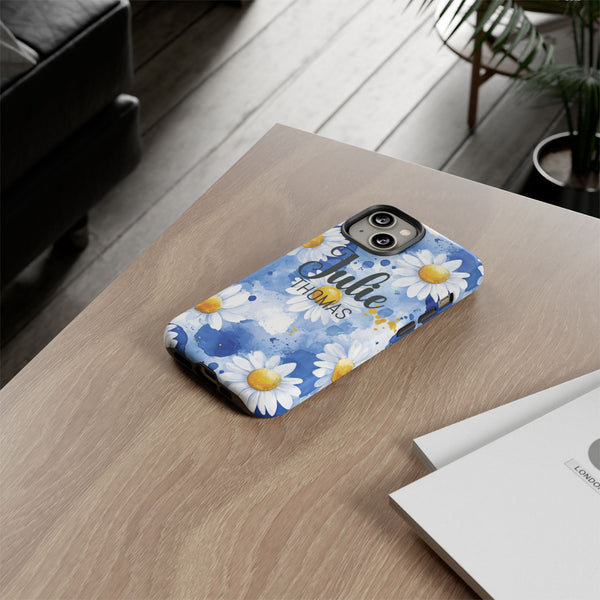 Personalized Floral Phone Case Custom Name Cover iPhone Samsung Pixel Gift