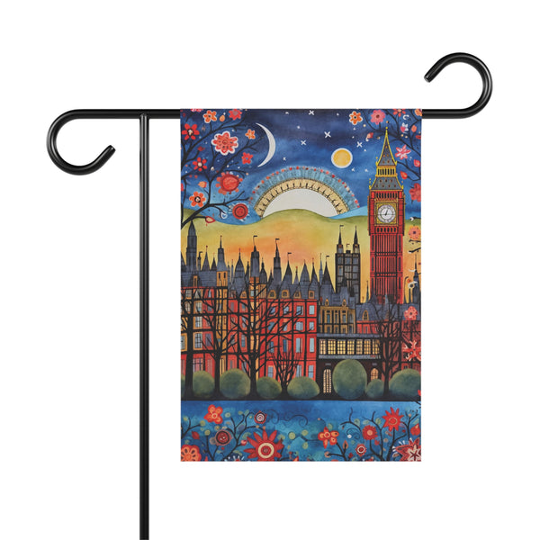 London England Big Ben Skyline Garden Flag & Porch Banner Yard Art