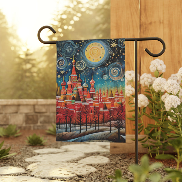 Moscow Russia St. Basil’s Cathedral Skyline Garden Flag & Porch Banner Yard Art