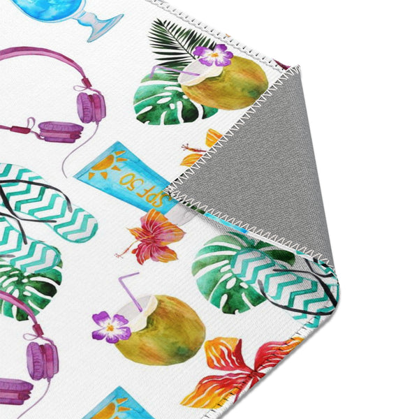 Flip Flops Beach Themed Tropical Area Rugs 3 Sizes Durable