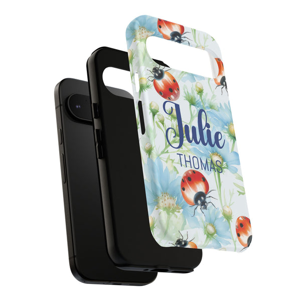 Personalized Ladybug Phone Case Custom Name Cover iPhone Samsung Pixel Gift
