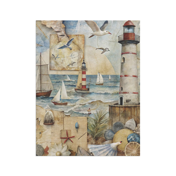 Nautical Lighthouse Garden Flag & Porch Banner Coastal Beach Yard Decor