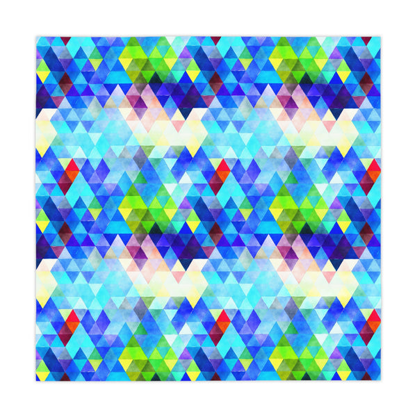 Bright Colorful Geometric Pattern Blue Green Tablecloth Décor