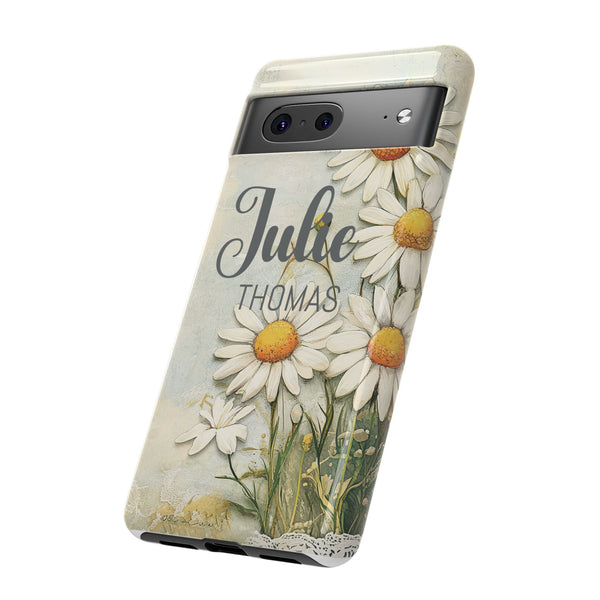Personalized Floral Phone Case Custom Name Cover iPhone Samsung Pixel Gift