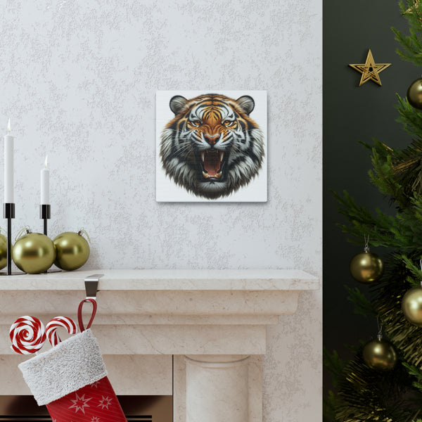 Snarling Tiger 10x10 Canvas Gallery Wraps Wall Art Home Decor Game Room