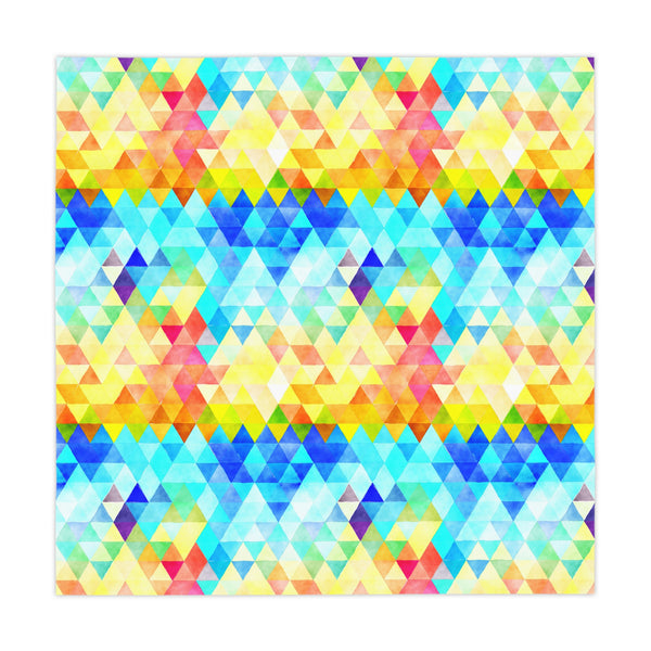 Bright Colorful Geometric Pattern Blue Yellow Tablecloth Décor