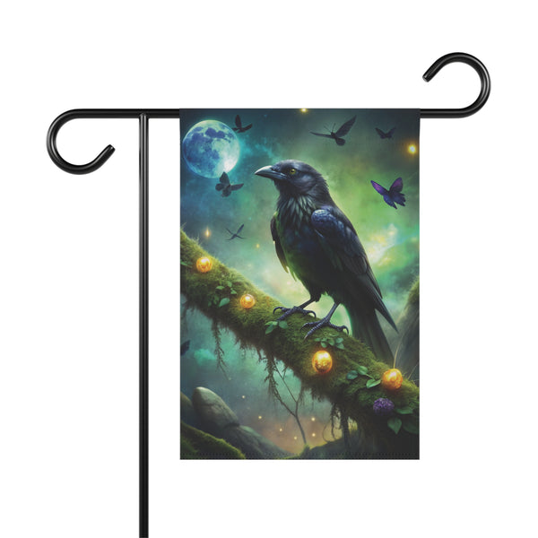 Mystic Raven Moon Garden Flag & Porch Banner Gothic Fantasy Yard Decor