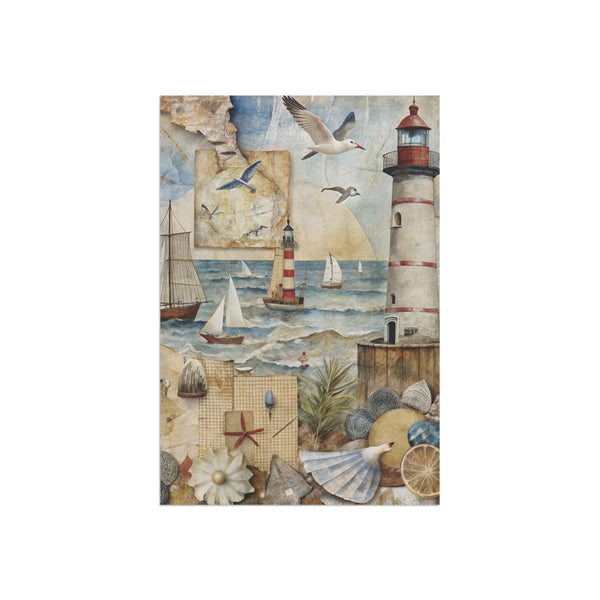 Nautical Lighthouse Garden Flag & Porch Banner Coastal Beach Yard Decor