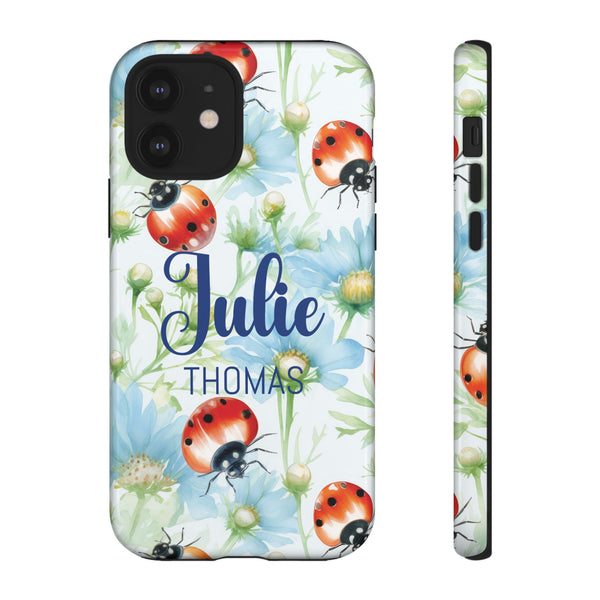Personalized Ladybug Phone Case Custom Name Cover iPhone Samsung Pixel Gift