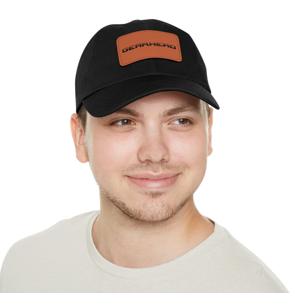 Gifts for Gearheads Hat with Leather Patch (Rectangle) Trucker Ball Cap for Men