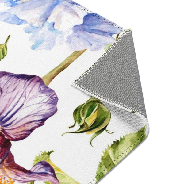 Purple Blue Iris Flower Area Rugs Home Décor Floral 3 Sizes 