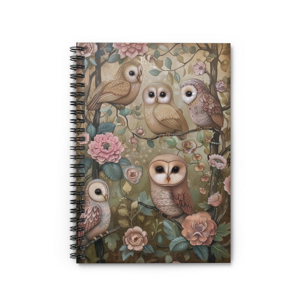 Woodland Owl Garden Spiral Notebook – 6" x 8" Ruled Nature Journal