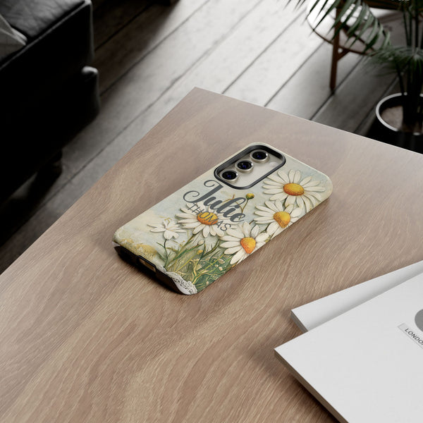 Personalized Floral Phone Case Custom Name Cover iPhone Samsung Pixel Gift