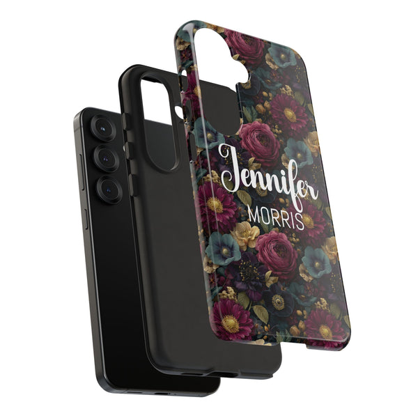 Personalized Flower Phone Case Custom Name Cover iPhone Samsung Google Gift