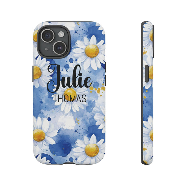 Personalized Floral Phone Case Custom Name Cover iPhone Samsung Pixel Gift