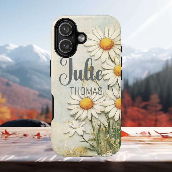 Personalized Floral Phone Case Custom Name Cover iPhone Samsung Pixel Gift