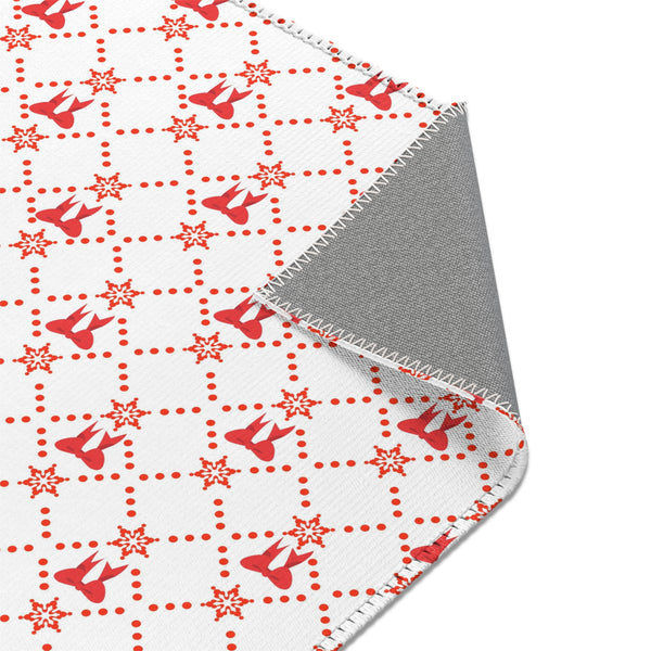 Christmas Red Bow Area Rugs Holiday Decor 3 Sizes Durable 