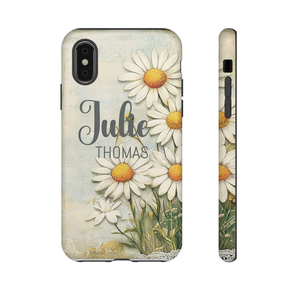 Personalized Floral Phone Case Custom Name Cover iPhone Samsung Pixel Gift