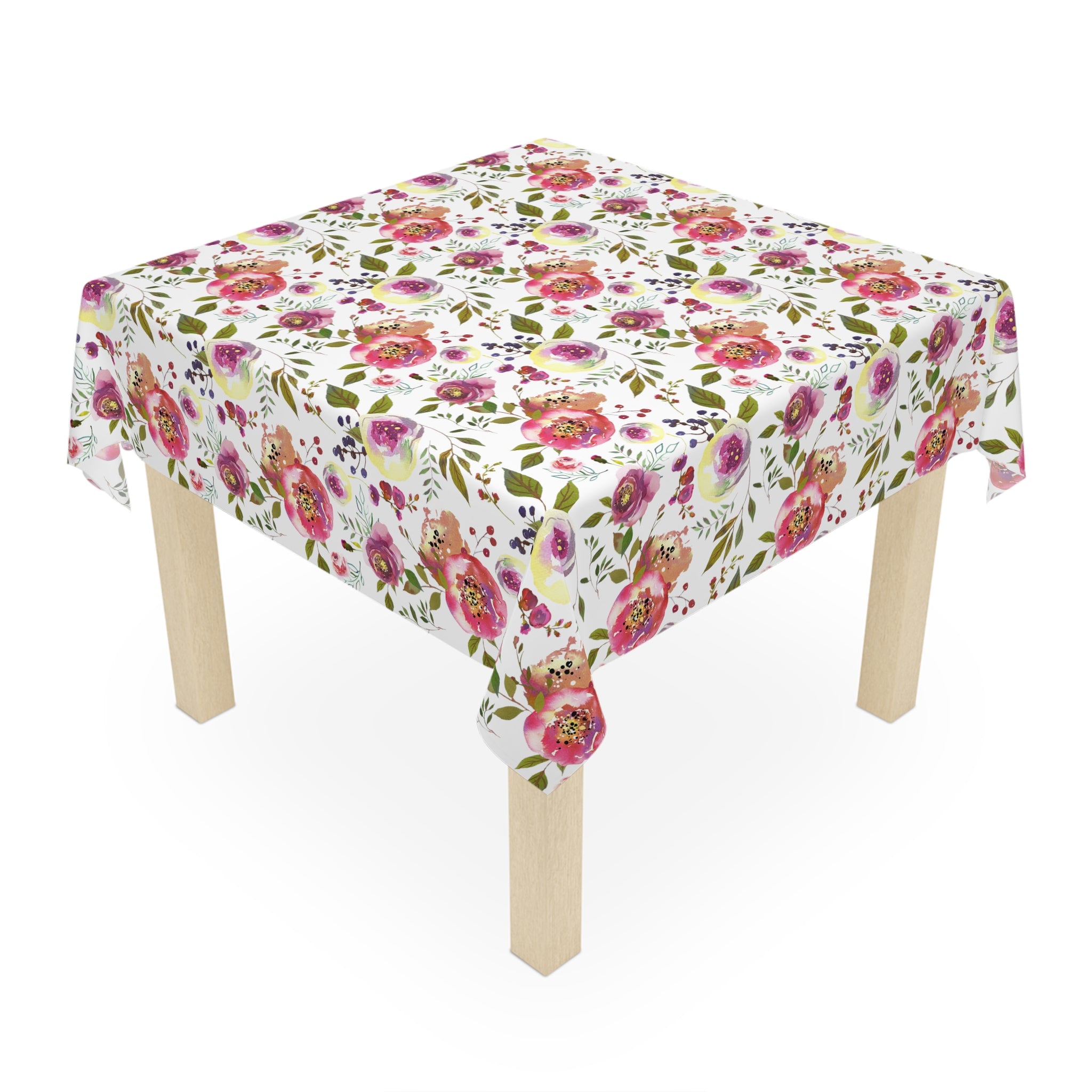 Indulge in Feminine Elegance: Pink Roses Tablecloth, 100% Polyester ...